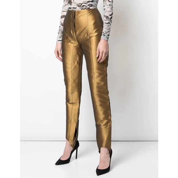 Mugler Pants - MUGLER Metallic bronze gold Trousers BNWT Stunning EXCLUSIVE for christm…